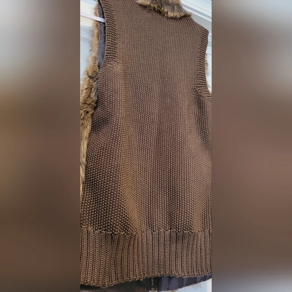 NWT $64 Women's Size XS Maurices Brown Faux Fur No Sleeve Vest Brand New Cute! - Picture 6 of 9